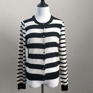 Banana Republic black + white cardigan